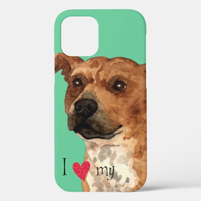 Funda De Case-Mate Para iPhone Me encanta mi Staffordshire Bull Terrier (Reverso )