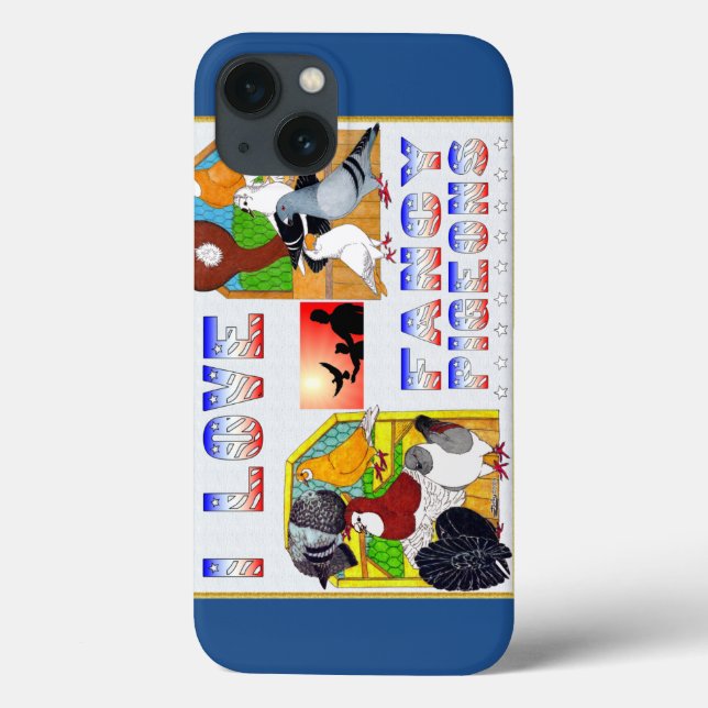 Funda De Case-Mate Para iPhone ¡Me Encantan Las Pigeons Fancy! (Reverso)