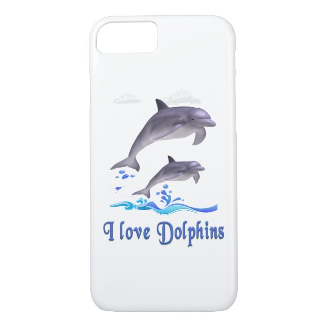 Funda De Case-Mate Para iPhone Me encantan los delfines (Reverso)