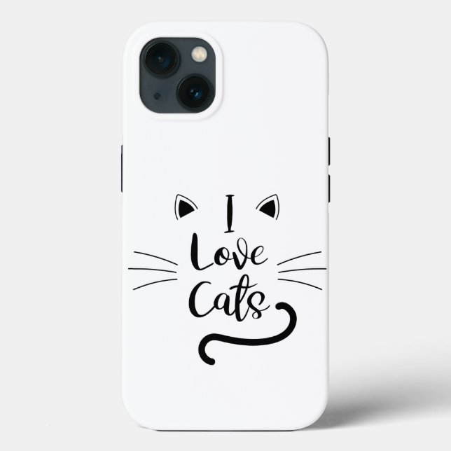 Funda De Case-Mate Para iPhone Me encantan los gatos (Reverso )