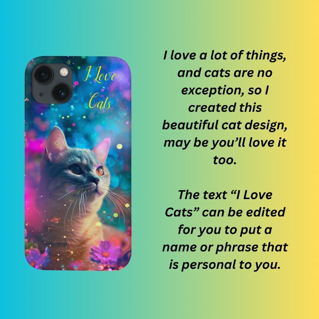 Funda De Case-Mate Para iPhone Me encantan los gatos (Subido por el creador)
