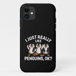Funda Para iPhone 11 Me Encantan Los Pingüinos OK Amante De Los Pingüin