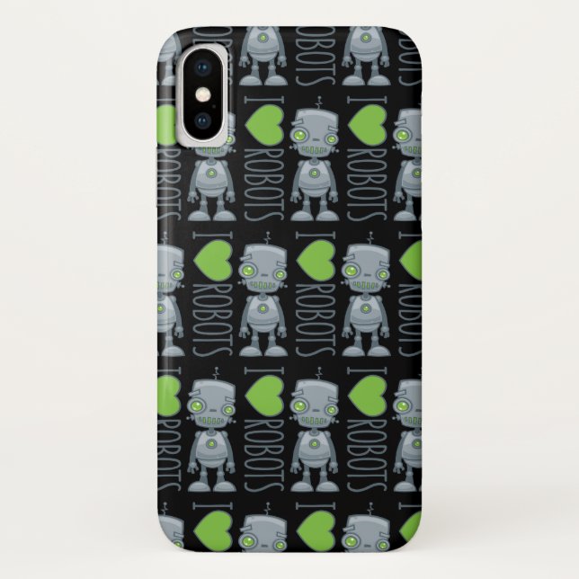 Funda De Case-Mate Para iPhone Me encantan los robots (Reverso)