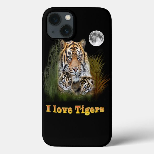 Funda De Case-Mate Para iPhone Me encantan los Tigres (Reverso)