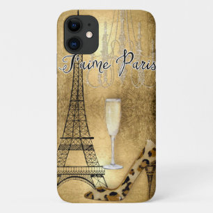 Funda Para iPhone 11 Me encantan los zapatos de moda de la Torre Eiffel