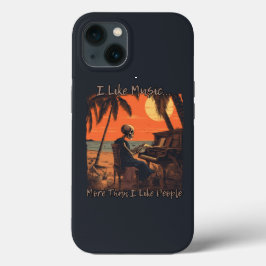 Funda Para iPhone 13 Me gusta más la música que la gente, el diseño del