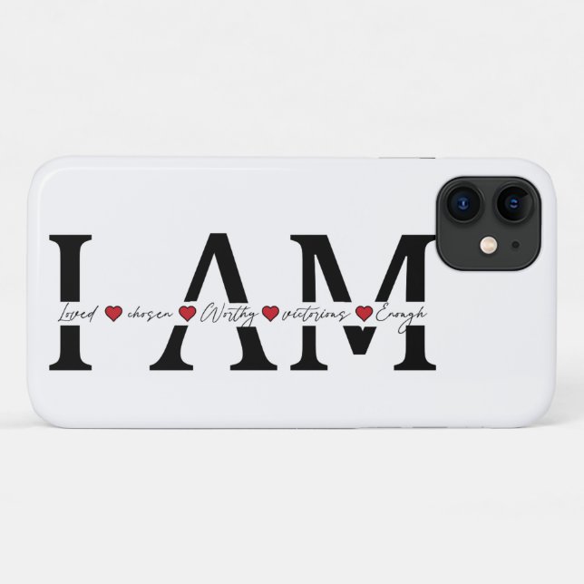 Funda De Case-Mate Para iPhone Me siento amado, elegido, digno, victorioso, sufic (Reverso (horizontal))