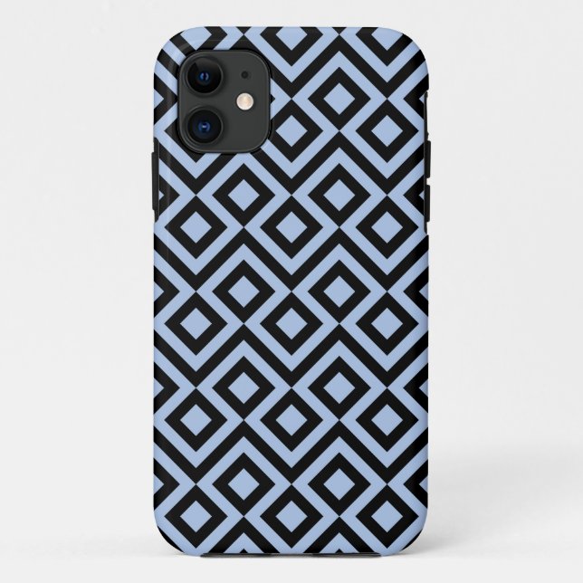 Funda De Case-Mate Para iPhone Meander Azul Claro Y Negro (Reverso)