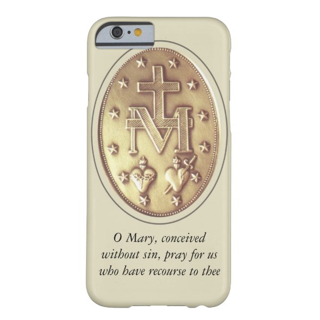 Funda De Case-Mate Para iPhone medalla milagrosa (Reverso)