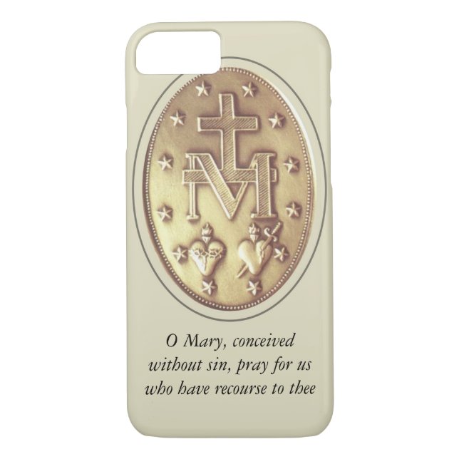Funda De Case-Mate Para iPhone medalla milagrosa (Reverso)