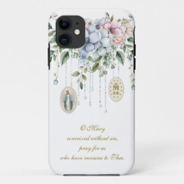 Funda Para iPhone 11 Medallas de oración religiosa de María bendecida f