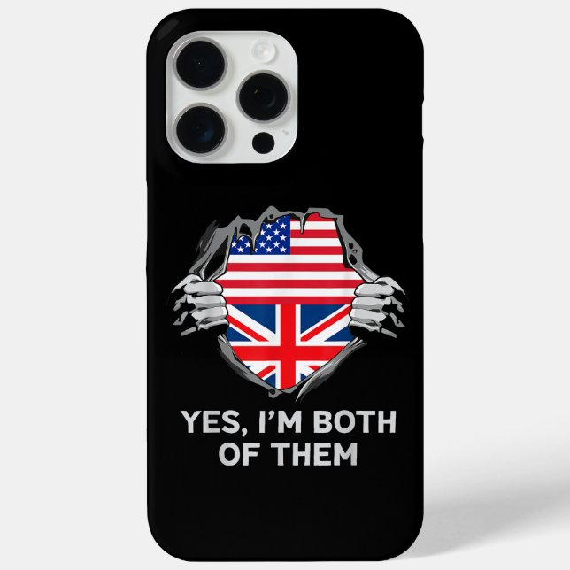Funda De Case-Mate Para iPhone Media estadounidense mitad británica bandera de In (Reverso )