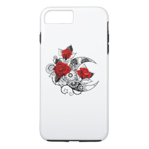 Funda Para iPhone 8 Plus/7 Plus Media luna mecánica con rosas rojas
