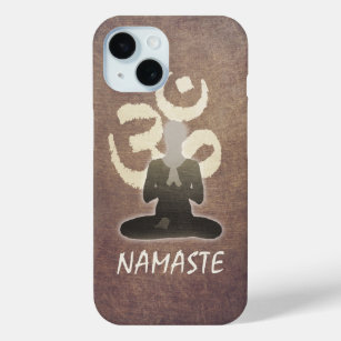 Funda Para iPhone 15 Mediación y yoga de OM Aum del vintage de Namaste