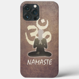 Funda Para iPhone 13 Pro Max Mediación y yoga de OM Aum del vintage de Namaste