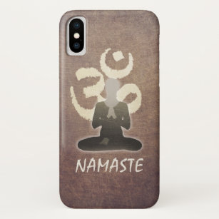 Funda Para iPhone X Mediación y yoga de OM Aum del vintage de Namaste