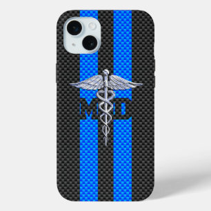 Funda Para iPhone 15 Mini Médica médico MD Caduceus sobre decoración de fibr
