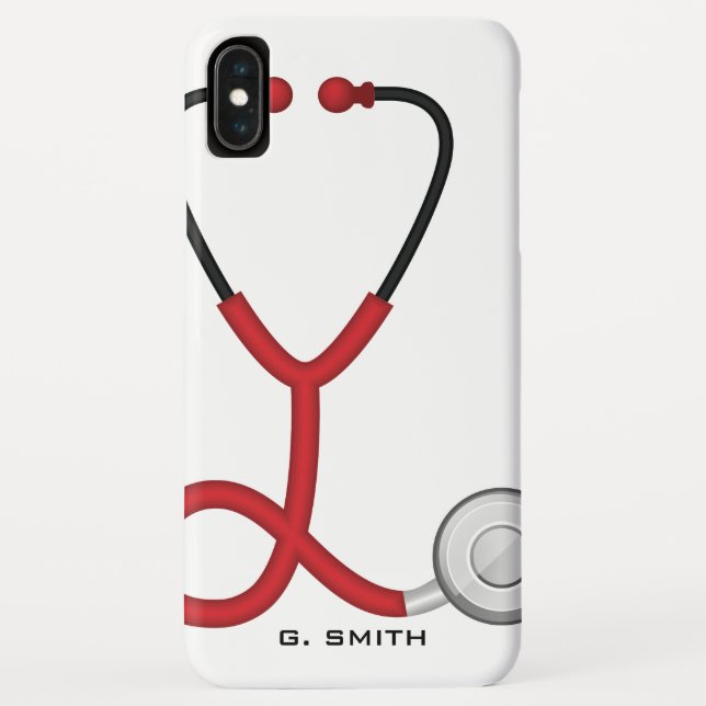 Funda De Case-Mate Para iPhone Médicas y enfermeras| Nombre del estetioscopio méd (Reverso)