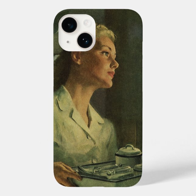 Funda De Case-Mate Para iPhone Medicina de época, enfermera con herramientas médi (Reverso )