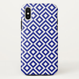 Funda Para iPhone X Medidor geométrico azul y blanco negrita