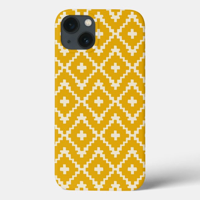 Funda De Case-Mate Para iPhone Medina dorada: Geometría marroquí amarilla y andal (Reverso)