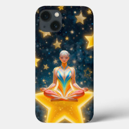 Funda Para iPhone 13 Meditar a la mujer en una estrella brillante