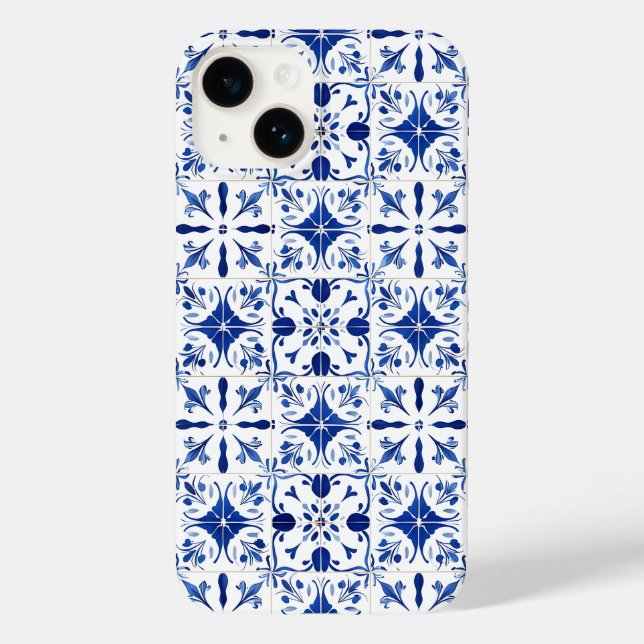Funda De Case-Mate Para iPhone Mediterranean Tile Blue & White (Reverso )