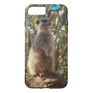 Funda Para iPhone 8 Plus/7 Plus Meerkat Y Mariposas Azules,