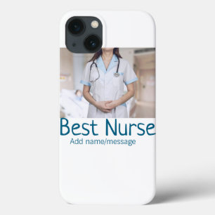 Funda Para iPhone 13 Mejor enfermera añada el nombre de la foto médico 