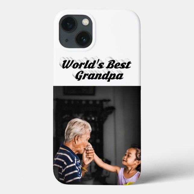 Funda De Case-Mate Para iPhone Mejor foto de abuelo con texto negro (Reverso)