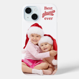 Funda Para iPhone 15 Mejor foto de Glamma Ever de rojo/blanco en blanco