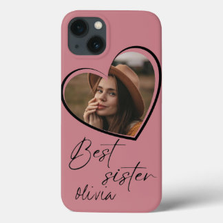 Funda Para iPhone 13 Mejor foto de hermana elegante negro moderno