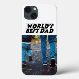 Funda Para iPhone 13 Mejor foto de Papá con texto negro en 3D