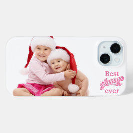 Funda Para iPhone 15 Mejor Glamma Ever foto horizontal rosa/blanco
