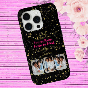 Funda Para iPhone 15 Pro Mejor Mamá Collage de fotos Día de la Madre modern