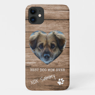 Funda Para iPhone 11 Mejor Mamá de Perro Siempre Huella de Pata Rústica