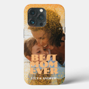 Funda Para iPhone 13 Pro "Mejor Mamá Nunca" Personalizado Purpurina Plata F