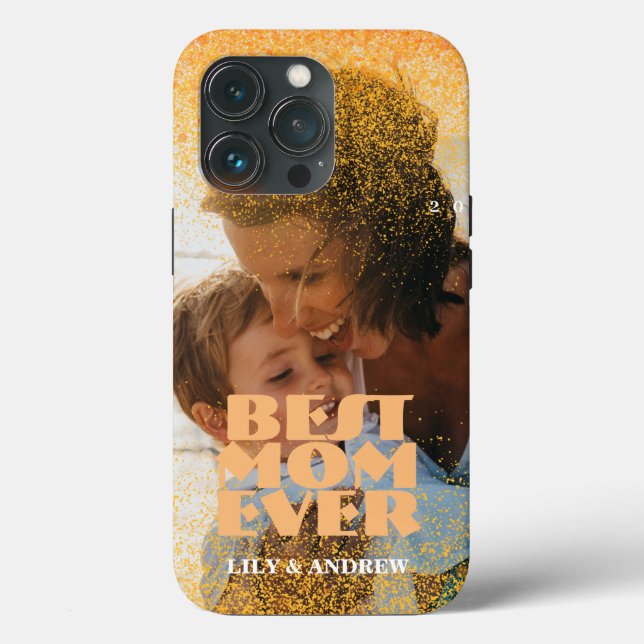 Funda De Case-Mate Para iPhone "Mejor Mamá Nunca" Personalizado Purpurina Plata F (Reverso )