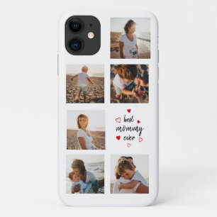 Funda Para iPhone 11 Mejor Mamá Siempre Script Colage de Fotos Día de l