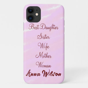 Funda Para iPhone 11 Mejor mujer mamá esposa hija agregar nombre texto