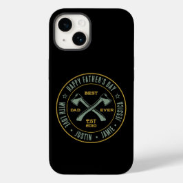 Funda Para iPhone 14 De Case-Mate Mejor Papá De Vintage Personalizado Nombre Ax Logo