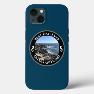 Funda Para iPhone 13 Mejor Papá Jamás Océano Atlántico Azul Mar Rocoso