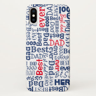 Funda Para iPhone X Mejor Papa jamás tipografía de Guay Blanco rojo y 