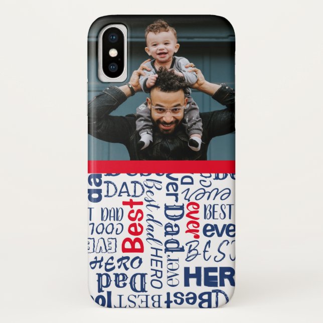 Funda De Case-Mate Para iPhone Mejor Papa moderno foto y caligrafía (Reverso)