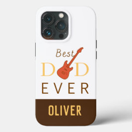 Funda Para iPhone 13 Pro Mejor Papá Música Guitarra Moderno Nombre Padre Dí