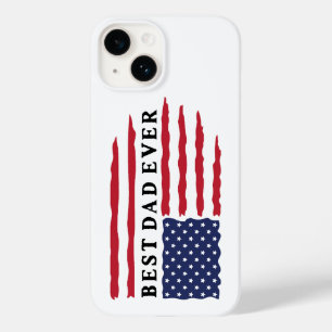 Funda Para iPhone 14 De Case-Mate Mejor Papá Nunca Bandera Estadounidense