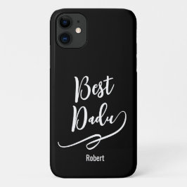 Funda Para iPhone 11 Mejor papá personalizado nombre elegante negro