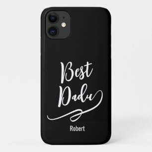 Funda Para iPhone 11 Mejor papá personalizado nombre elegante negro