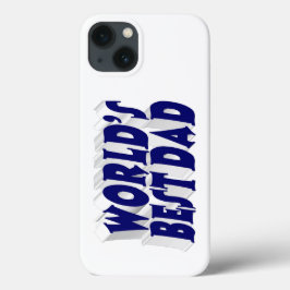 Funda Para iPhone 13 Mejor Papá texto 3d azul oscuro