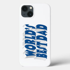 Funda Para iPhone 13 Mejor Papá texto azul marino 3d